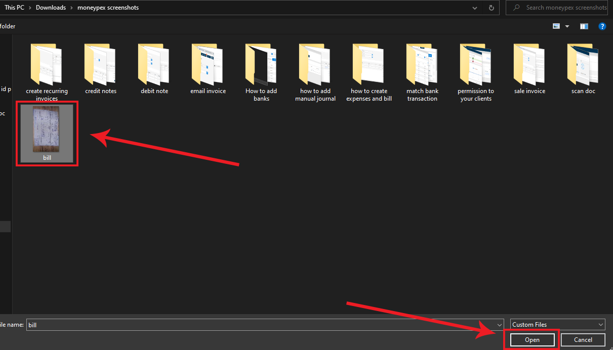 Select bill from your computer