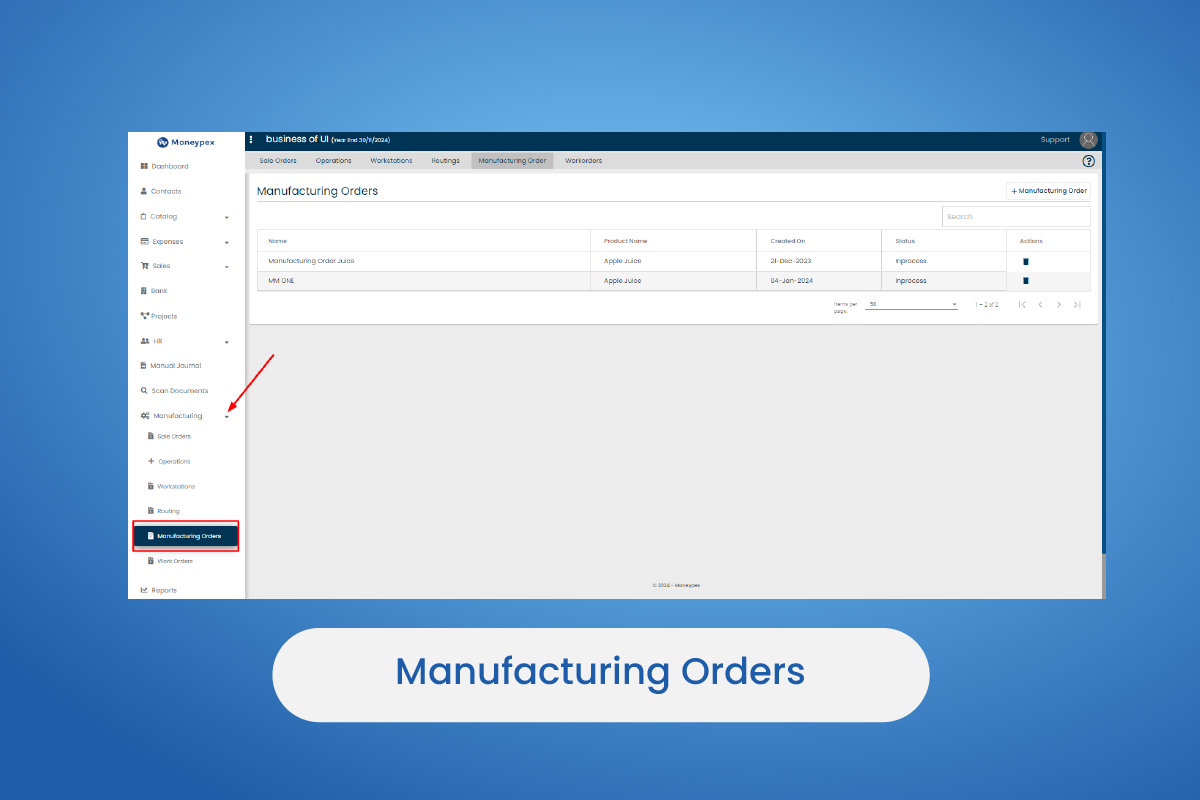 How to create manufacturing orders